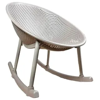 Aspira Home – Schaukelstuhl im skandinavischen Design aus wetterfestem Kunststoff – Ergonomisch & stilvoll für Garten, Terrasse & Balkon – Erhältlich in Weiß, Anthrazit & Sandfarben