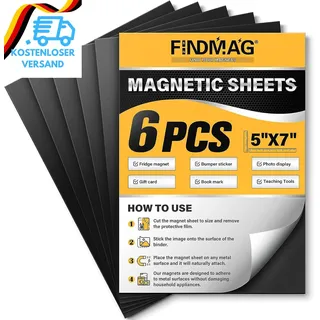 6 Stück 12,7 X 17,8 Cm Flexibler Kühlschrankmagnet, Magnetfolie Selbstklebend St