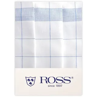 Ross 3er Pack Zwirn Halbleinen Geschirrtücher Fadenkaro 50x70 cm | blau - blau