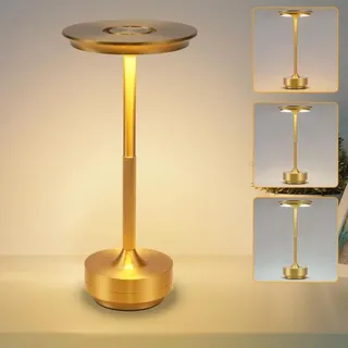 Kabellose Nachttischlampe, Tischlampe, Batteriebetriebene Led-touch-lampe Mit Einstellbarer Helligkeit Und Usb-akku, Goldene Tischlampe Für Moderne Fensterbänke, Wohnzimmer, Kinderzimmer, Schlafzimmer