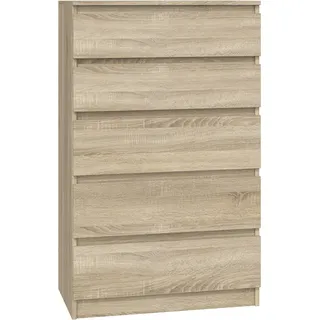 Cdf Kommode Malwa M5 Farbe: Eiche Sonoma Schrank Für Dokumente, Kleinigkeiten Ideal Für Wohnzimmer, Schlafzimmer, Kinderzimmer, Jugendzimmer Und Büro 5 Geräumige Schubladen