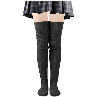 Bastwahl Overknees Strümpfe Damen Sexy - Strümpfe Strick Overknee Socken Grobstrick Wintersocken Thermosocken Dicke Warme Überknie Kniestrümpfe Trachtenstrümpfe Lange Weihnachtssocken Kuschelsocken