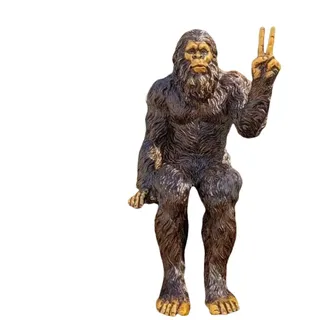 zwxqe Sasquatch Figur Garten Skulptur Harz Bigfoots Statue Mythische Kreatur Rustikale Outdoor Ornament Handgemalt Finish Ideal für Zuhause Wohnzimmer Tisch Hof