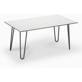 janEven FlairLine Couchtisch Beistelltisch – Design Sofatisch modern, Wohnzimmer Tisch Hairpin, Kaffeetisch rechteckig Bauhaus/skandinavisch, Designertisch Made in Gemany (Weiß, 50 x 90 cm)