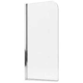 Badplaats Badewanne Torino 60 x 140 cm Chrom - Drehbare Duschtrennwand mit 5 mm ESG Sicherheitsglas, Nano-Beschichtung
