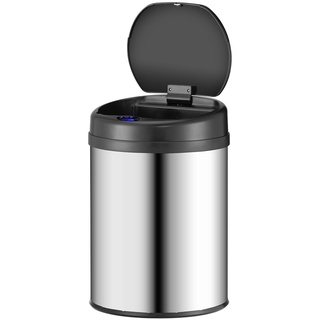 Juskys Automatik Mülleimer mit Sensor 30L - Abfalleimer mit elektrischem Deckel für Küche - Silber