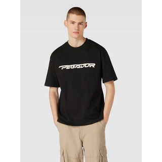 Oversized T-Shirt mit Label-Stitching Modell 'MANOR', Black, XS
