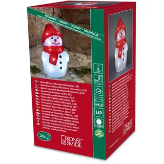 Konstsmide LED Acryl Schneemann, klein, 20 kalt weiße Dioden, batteriebetrieben, Innen, 3 x AA 1.5V (exkl.) - 6175-203