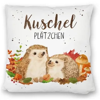 speecheese Dekokissen Igel Kissen satiniert mit Spruch Kuschelplätzchen