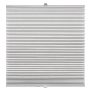 Plissee auf Maß für alle Fenster Montage Glasleiste Blickdicht mit Spannschuh Sonnenschutzrollo Weiß Breite: 121-130 cm, Höhe: 40-100 cm