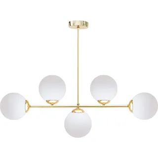 Licht-Erlebnisse Dekut 1 E27 Metall Glas gold weiß