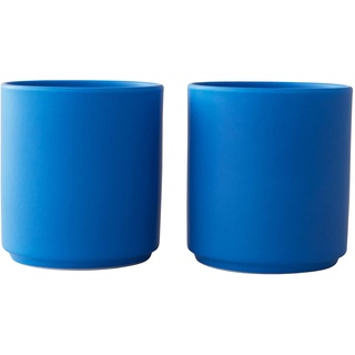 Design Letters Favourite Cup 2 Set Kobaltblau | kaffeebecher Porzellan 250 ml | Espressotassen | Becher ohne Henkel | Scandinavia Teetassen Geschenke für frauen, männer | Cappuccino Tassen fur Frauen