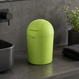 baliv Kosmetikeimer 1,25 l Grün Kunststoff Schwingdeckel Bad WC Mülleimer