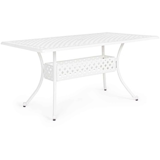 Gartentisch Ivrea aus Aluminium, Rechteckig, 160x90 cm, Weiß