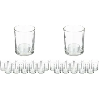 Relaxdays Teelichthalter 12er Set Glas Transparent