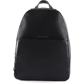 Tommy Hilfiger Leder Rucksack Laptoprucksack mit Laptopfach TH Business Leather Backpack Black schwarz