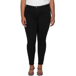 Only Carmakoma Carthunder Push UP Reg Skinny Jeans Noos, Noir (Black Black), W34 (Herstellergröße: 44)