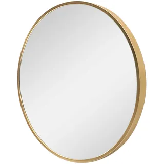 [en.casa] Wandspiegel Modugno 60 cm Badezimmerspiegel Badspiegel Schminkspiegel Hängespiegel rund Aluminiumrahmen Wandmontage Gold