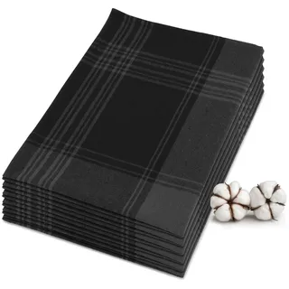 JEMIDI Geschirrtuch JEMIDI Geschirrtücher 6er Set, Baumwolle, kariert, 50x70 cm schwarz
