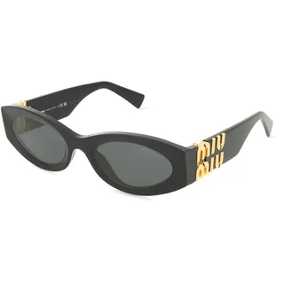 Miu Miu MU11WS Damen-Sonnenbrille Vollrand Oval Acetat-Gestell, schwarz