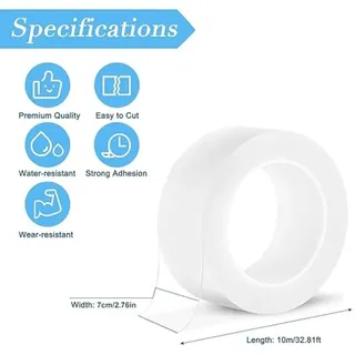 PromoHome® Dichtungsband für Türen und Fenster – Selbstklebender Zugluftstopper, Transparent, Wasserdicht, 7cm x 10m – Isolierband für
