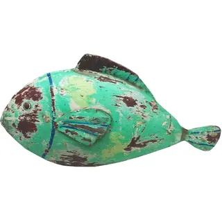 bellarte dekorative ausgefallene Metallfigur Deko-Figur Fisch in 3 möglichen Farben (grün)