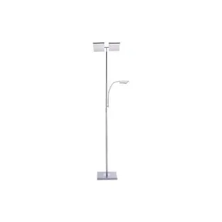 LED-Stehleuchte RUBEN, Stahl, Lichtfarbe Warmweiß, 11+4W, Fluterkopf dimmbar, Lesearm verstellbar