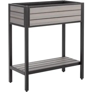 Dehner Hochbeet Houston, schmales Balkonhochbeet, 87 x 76 x 38 cm, Volumen 40 l, Kunststoff/Aluminium, grau