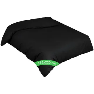 Kisska Bettbezug LUNA Deckenbezug Bettwäsche ohne Kissenbezug, (1 St), Atmungsaktiv, Bettdeckenbezug aus Baumwolle 155x220cm Schwarz schwarz 155 cm x 220 cm