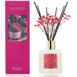 COCORRÍNA Raumduft Reed Diffuser mit 8 Duftstäbchen 200ml- Schwarze Beere, Natürlich, Langanhaltend, Home Duft ätherisches Öl Reed Diffusor für Badezimmer Regal Dekoration