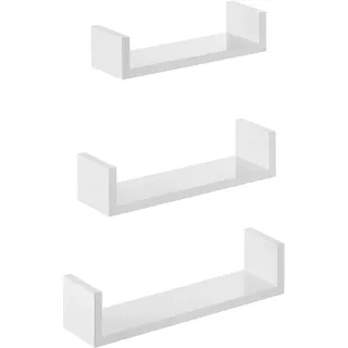 Songmics Wandregal 30 x 35 x 40 cm Hochglanzweiß