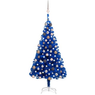 vidaXL Künstlicher Weihnachtsbaum Beleuchtung & Kugeln Blau 120 cm