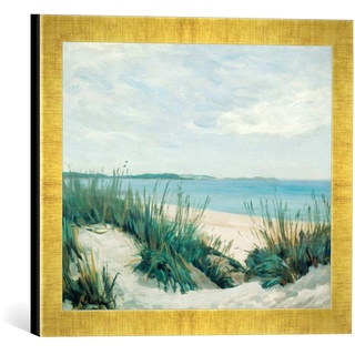 Gerahmtes Bild von Walter Leistikow Dünen an der Ostsee, Kunstdruck im hochwertigen handgefertigten Bilder-Rahmen, 40x30 cm, Gold Raya
