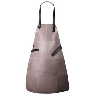 Livorio Grillschürze Livorio Lederschürze aus 100% echtem Leder, grau beige, Kochschürze, Kellnerschürze beige|grau
