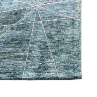 Vintage Teppich Triangolo 200 x 290 cm Mischgewebe Blau Türkis