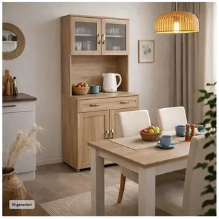 Hti-Living Küchenbuffet 80 x 48 x 170 cm Beige