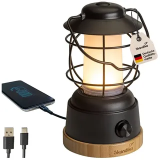 Skandika LED-Lampe Kiruna Jord | Retro | Outdoor - Campinglampe mit Powerbank,
