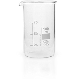 1 x 100ml Becherglas aus hitzefestem Borosilikatglas, graduiert, mit Ausguss, hohe Form * Messbecher, Bechergläser, Laborglas, Laborbecher *