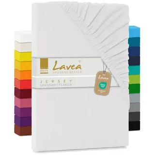 LAVEA Spannbettlaken Baumwolle-Jersey 60 x 130 - 70 x 140 cm weiß 1 St.