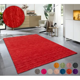 THEKO Teppich Holi Uni rot 70 x 140 cm