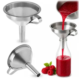 KADAX Edelstahltrichter ø 9,5 cm, Trichter aus Edelstahl, Küchentrichter Kleiner Einfülltrichter zum sauberen Befüllen von Flaschen, Metalltric...
