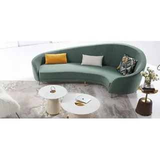 Xlmoebel Polstergarnitur Modernes Rundsofa mit Couchtisch in elegantem Design für Wohnzimmer, (Sofa mit Couchtisch, 2-tlg., Rund Sofa + Couchtisch), Hergestellt in Europa grün