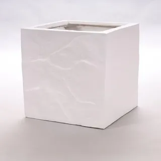 eleganteinrichten Pflanzkübel 30 x 30 x 30 cm Weiß