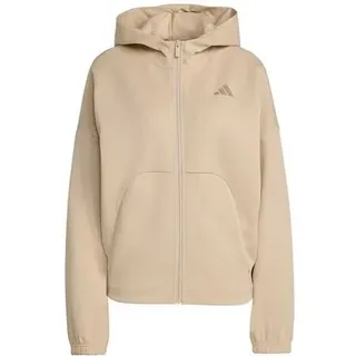 adidas Damen Kapuzensweat Future Icons Small Logo Full-Zip, Größe L in Beige Beige