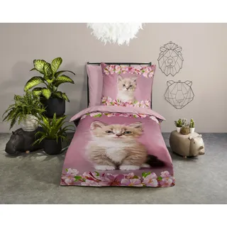 Good Morning Century Katze Rosa 135 x 200 cm + 2 x 80 x 80 cm