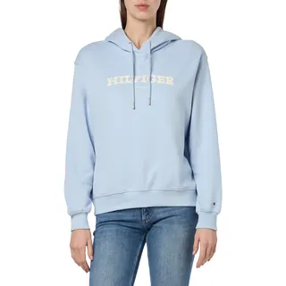 Tommy Hilfiger Damen Hoodie mit Kapuze, Blau (Breezy Blue), S - S