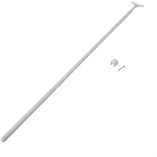 Teleskopstange für Plissees 70-135 cm, Aluminium Jalousiestange mit Haken, verstellbare Gardinenstange weiß für Schiebefenster