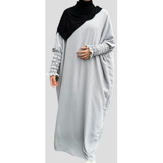Aymasal Maxikleid Abaya Aliyah Schmetterling Kleid Kaftan Islamische Gebetskleidung Eid breiter Schnitt, Passgenau, Schmetterlingärmel, Schlichtes Model blau|grau