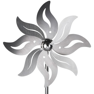 Kobolo Gartenstecker Dekostecker Blumenstecker Sun aus Edelstahl Silber 100 cm