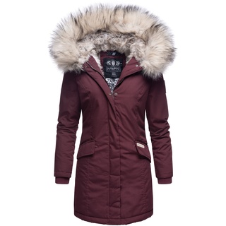 NAVAHOO Damen stylischer Wintermantel Winterparka mit Kunstfell-Kapuze Cristial